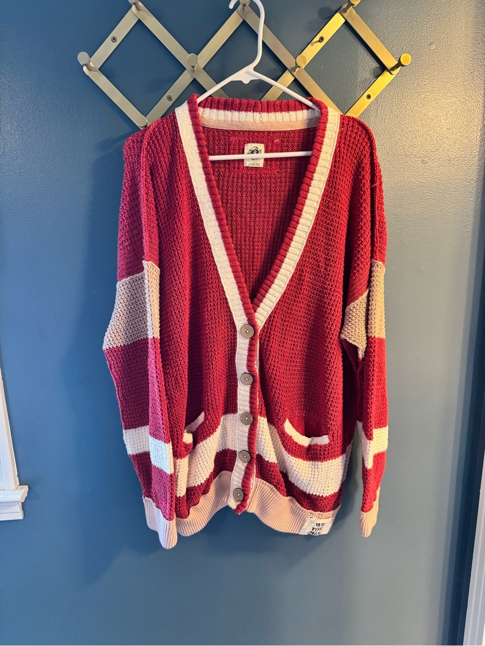 Free People Knit Stripe Button-Front Women's Cardigan Sweater
